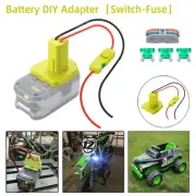 Ryobi 14.4V/18V Battery Adapter w/Fuse & Switch for Power Wheels Battery Upgrade