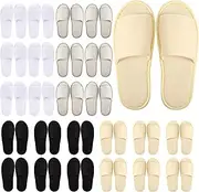 24 Pairs Spa Disposable Slippers Non Slip Open Toe Slippers for Women Men Guests Hotels Home Party Housewarming