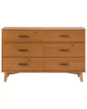 Walker Edison 6-Drawer Modern Solid Wood Dresser with Metal Handles