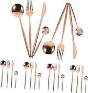 Alipis Luxury Stainless Steel Cutlery 6-Piece Silverware Set Vintage Style Forks Spoons and Serving Spoon