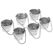 6pcs Mini Bucket Model Doll House Iron Barrel Micro Landscape Ice Bucket