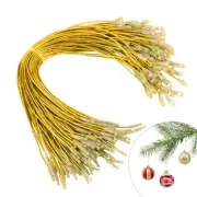 Christmas Ornament Hangers String, 100 Pcs PreCut Ornament Hook for Gold