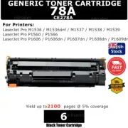 6 Generic Toner CE278A 78A For HP LaserJet Pro P1566 P1606dn M1536dnf M1538 MFP