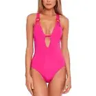 Becca Women's 081968JD Size M Skylar Plunge One-Piece Swimsuit NWT