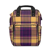 Multifunctional Backpack,Travel Bag, Diaper Bag, Plaid Punk-Rock Design