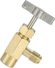 Luxshiny Can Tap Adapter Fitting Kit for with Safety Check Valve Compatible with Self Sealing Sae Threads Durable Construction for Efficient Refrigeration Tasks