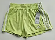 Adidas Big Girl's M 10/12 Pulse Lime 3 Stripe Athletic Soccer Shorts