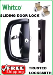 Whitco Sliding Glass Door Lock Deadlock Blaxland W500217 Black