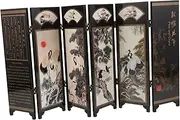 Small Folding Screen Divider Antique Decorative Panel for Desktop Decor Versatile Screen Ornament for Living Rooms Studies Timeless Vintage Aesthetic