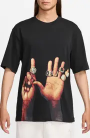 Nike Flight MVP Rings Oversize Graphic T-Shirt in Black/Sail at Nordstrom, Size Medium