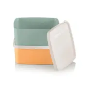 NEW Tupperware SQUARE ROUND SMALL CONTAINERS ~ Set of 2 ~ 1 3/4 Cups