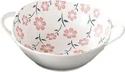 Soup Bowls with Handles Noodle Ramen Curry Bowl,Large Ceramic Ramen Bowl,Deep Onion Soup Bowl Oven Safe,Microwave Safe Serving Bowl.-White-Fish(25x20x7cm)(Color:White)