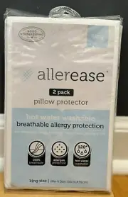 (2-Pack) Allerease Pillow Protector King Size 20" x 36" (50cm x 91cm) Breathable