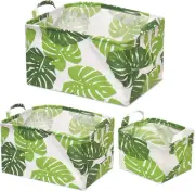 Rustark 3 Pack Rectangle Storage Baskets Foldable Storage Baskets with Handle...