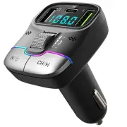 USB PD Car Charger Bluetooth 5.3 AUX Adapter HIFI Audio Player FM Transmitter c