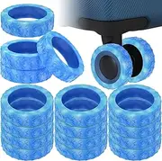 [Fxvhojq] 16Pcs Luggage Suitcase Wheel Cover, Carry on Silicone Luggage Wheel Protective Cover, Waterproof Chair Wheels Cover Luggage Caster Cover for 2 Wheels Luggage Suitcase (16PCS, Blue-B)
