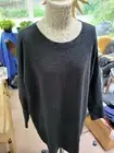 NWT Eileen Fisher Org. Cotton Fluff Scoop Neck Tunic in "Black" sz L
