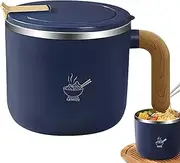 Soup Mug with Lid - Instant Noodle Bowl Ramen Cooker with Handle - Insulated Soup Bowl College Dorm Room Instant Noodle Cooking, Dishwasher