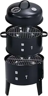 Generic 3-in-1 Charcoal Smoker BBQ Grill 40x80 cm