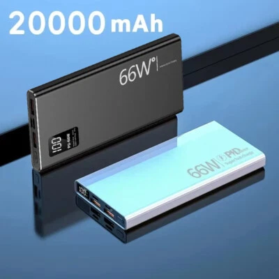 Power Bank 20000mah 66W Portable External Battery Pack Charger for Mobile Phone