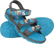 [Mountain Warehouse] Reef 3 Strap Kids Sandals - Neoprene Lined Boy & Girls Beach Shoes, Durable Sandals, Hook & Loop, Quick Dry Summer Footwear - for Beach Walking