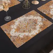 Pvc Golden Placemats For Dining Table Set of 6 (Ar-4347-D2) Design 2