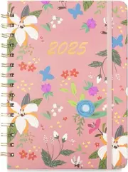 2025 Weekly /Monthly spiral planner, appointment book -6.4"x8.5" - pink color
