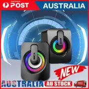 Surround Sound System LED Speakers Gaming Bass USB Wired for Desktop Computer RO