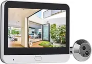 zolyet 2.4G WiFi Video Doorbell for Apartme Peephole Camera 4.3-inch Display APP 1080P 120 Degree Visible Peephole Camera with Automatic Sensing Motion Detection com Silver