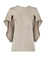 Dove grey satin blouse IT40 Gray
