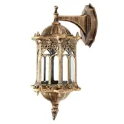 BAMDECOR Antique Exterior Wall Light Fixture Aluminum Glass Lantern Outdoor Garden Lamp