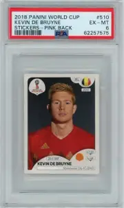 PSA 6 Kevin De Bruyne // 2018 Panini World Cup // Stickers - Pink Back #510