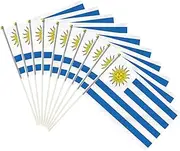 10 PCS Handheld Uruguay Flag,8.5×5.5 Inch Hand Held Mini Uruguayan Flags Banner For Indoor Outdoor Parade Waving The Tlag and Shouting