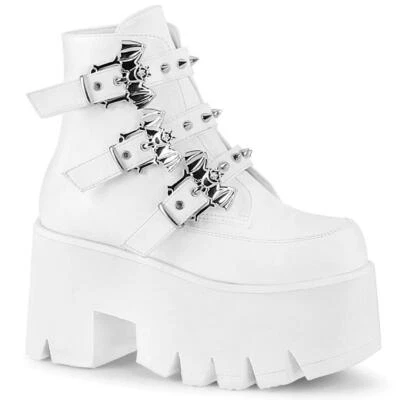 Demonia Ashes-55 goth gothic cyber white platform platform women's 9