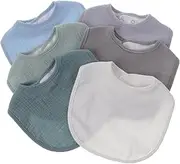 FOMIYES 6Pcs U Shaped Bibs Soft Feeding Bibs for Newborns Unisex Design Absorbent Comfortable for Drooling Mealtime Protection