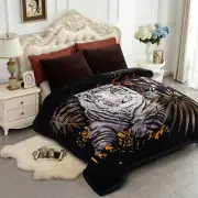 Tiger Printed Mink Heavy Blanket Thick Warm Winter King Blankets Reversible 10lb