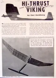 Goldberg's VIKING HI-THRUST PLAN + BUILDING ARTICLE for 1/2A FF Model Airplane