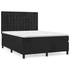Box Spring Bed with Mattress Black 153x203 cm Queen Size Velvet vidaXL