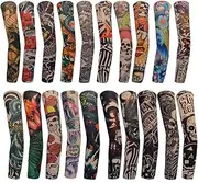 HOVEOX 20Pcs Temporary Tattoo Arm Sleeves Fake Temporary Tattoo Arm Sunscreen Sleeves Tattoo Sleeves Temporary Tattoo Sleeve