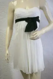 $248 BCBG OFF WHITE (cko6d897) STRAPLESS SILK CHIFFON DRESS NWT 08