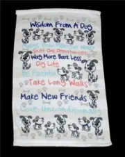 Dogs Script Make New Friends Take Long Walks Etc. Decorative Velour HAND Towel