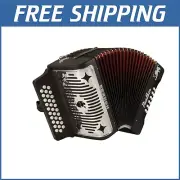 Matte Black Hohner Diatonic Accordion - 3 Rows, 31 Treble & 12 Bass Buttons