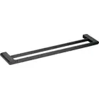 MATT BLACK GAMA 800MM ROUND DOUBLE TOWEL RAIL BATHROOM WALL MOUNTED BRASS ZINC