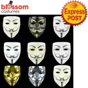 N451 Anonymous Hacker Mask V For Vendetta Halloween Cosplay Costume Guy Fawkes