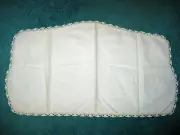 VINTAGE TABLE RUNNER w/CROCHETED EDGING ALL WHITE 17"x31" NEW 29