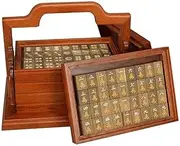 Professional Chinese,Mahjong Game Set - Double Happiness (Green) - 3 Dice and a Wind Indicator - for Chinese Style Game Play