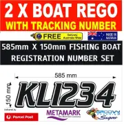 2X Boat Stickers, Boat registration Numbers, Boat rego sticker 150mm, Boat vinyl