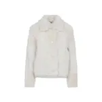 [Yves Salomon] Yves Salomon-Meringue White Lamb Fur Jacket-Donna 38 FR