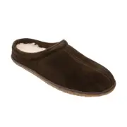 NEW IN BOX Minnetonka Men's 10 Taylor Suede Slipper in Chocolate Brown