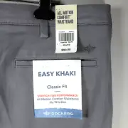 NEW Dockers Premium Comfort Khakis Pants Chino Mens 40X29 Gray Relaxed Fit
